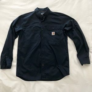 Carhartt Force Ridgefield Long Sleeve Shirt M Navy